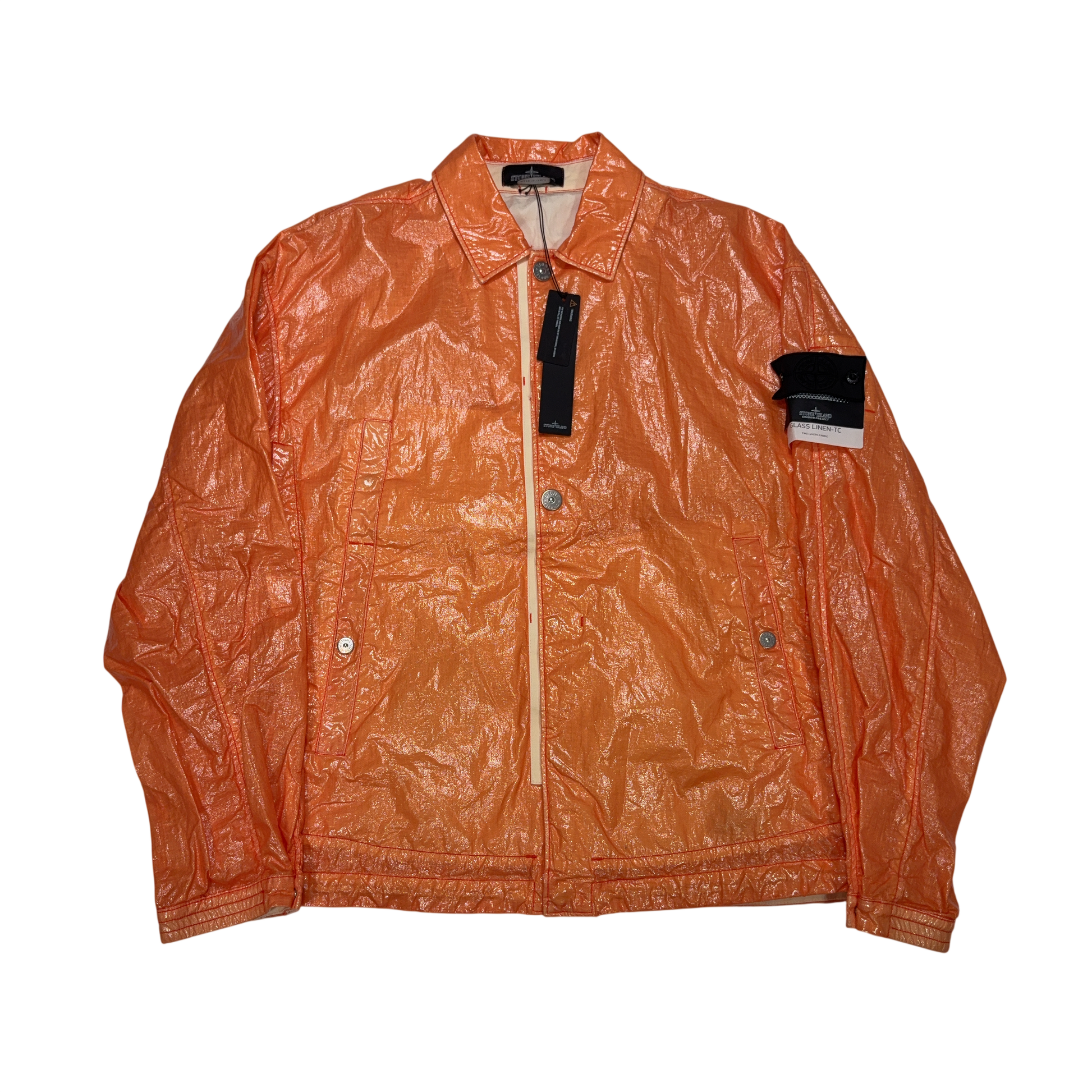 Stone Island Shadow Project Glass Linen-TC Orange Jacket