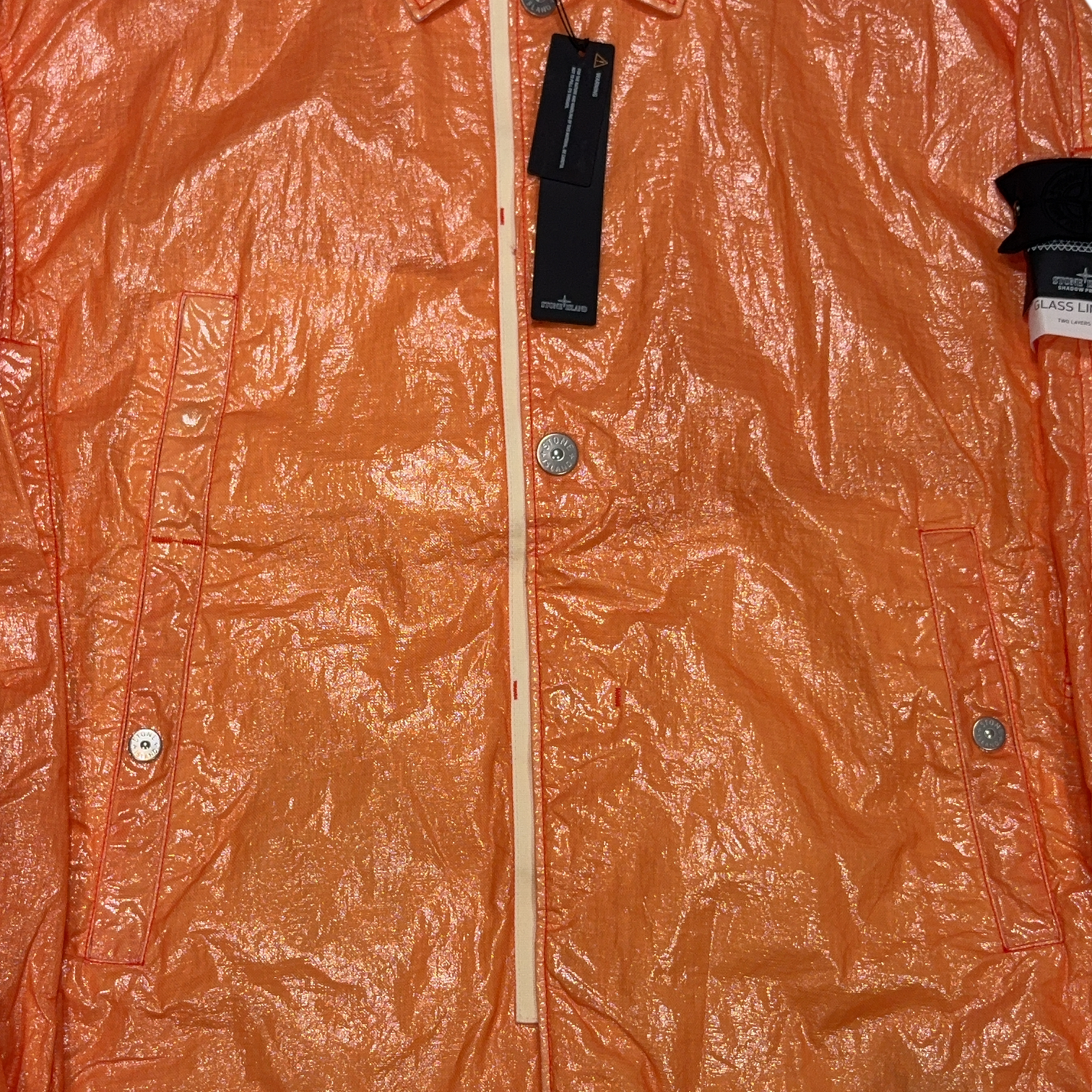 Stone Island Shadow Project Glass Linen-TC Orange Jacket