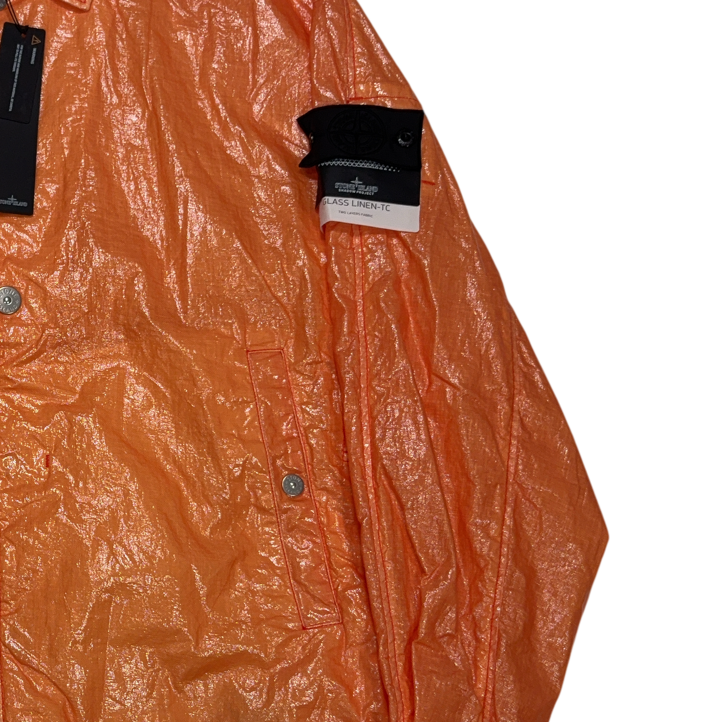 Stone Island Shadow Project Glass Linen-TC Orange Jacket