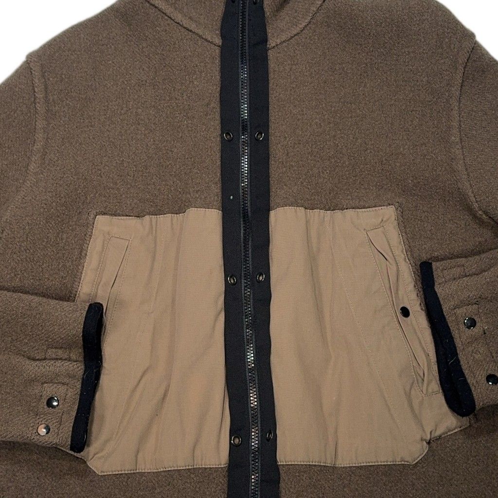 Stone Island Fleece Reversible Panel Hooded Fleece Jacket – Brown