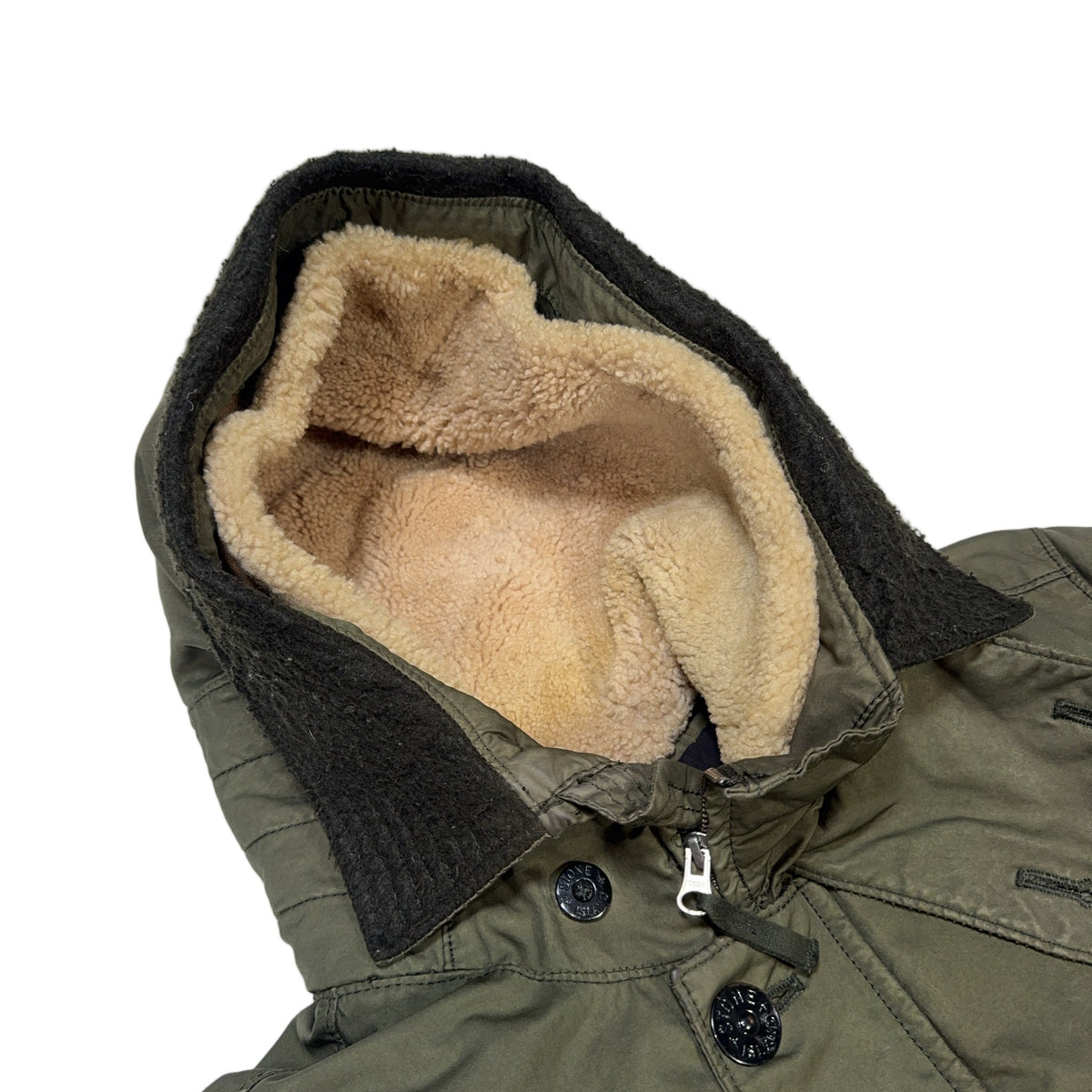 Stone Island Fleece-Lined David TC Hooded Parka – Green