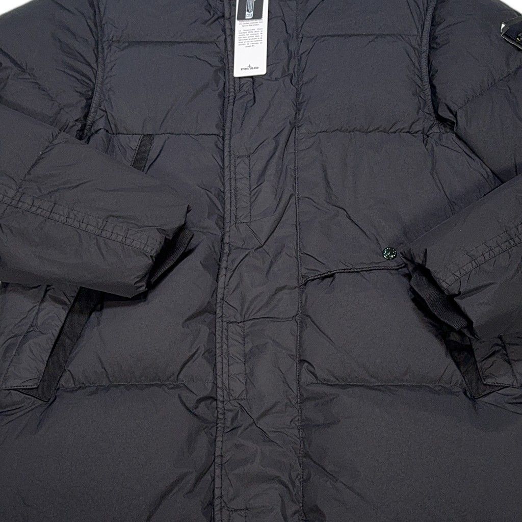 Stone Island Garment Dyed Crinkle Reps R-NY Down Black Coat