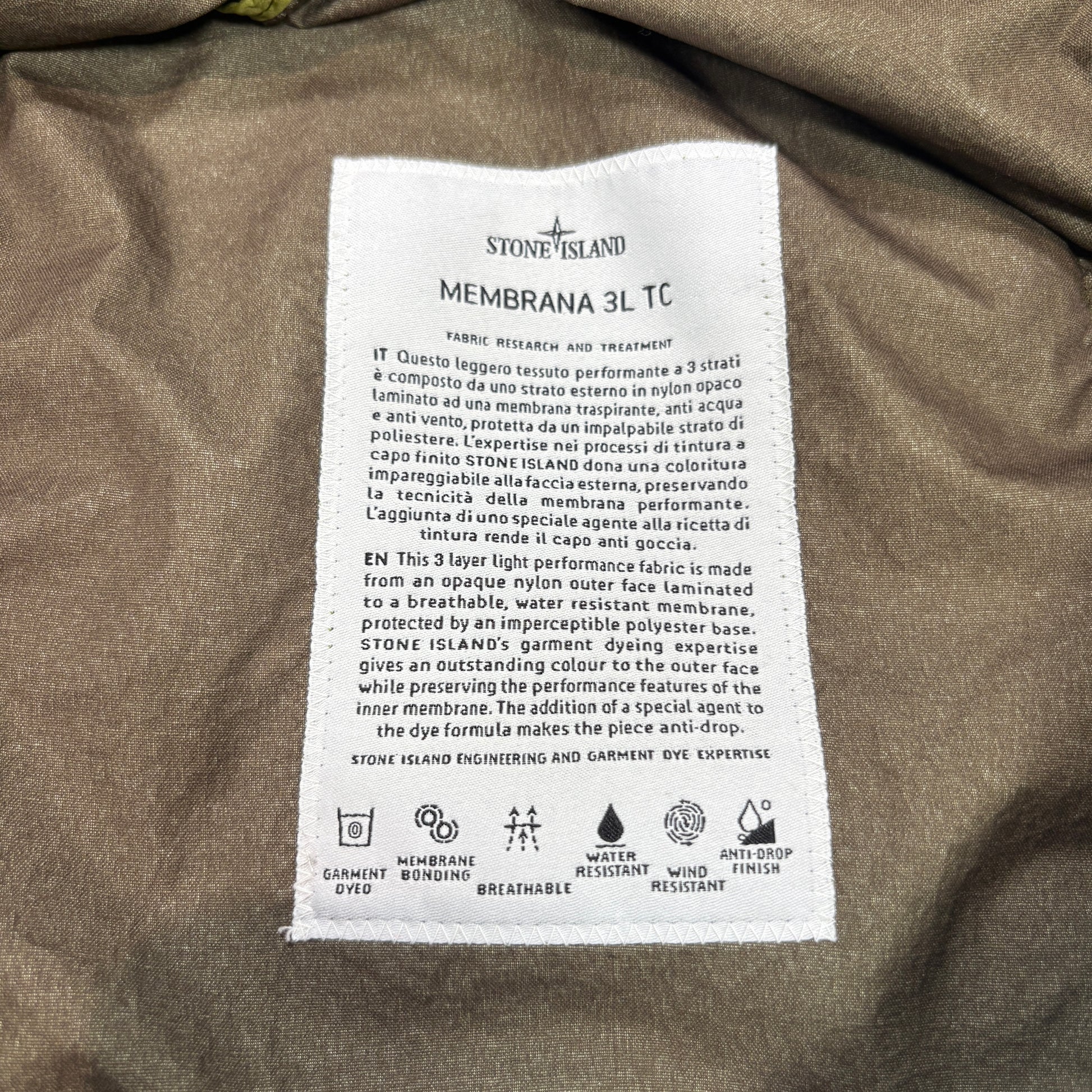 Stone Island Membrana 3L-TC Green Jacket