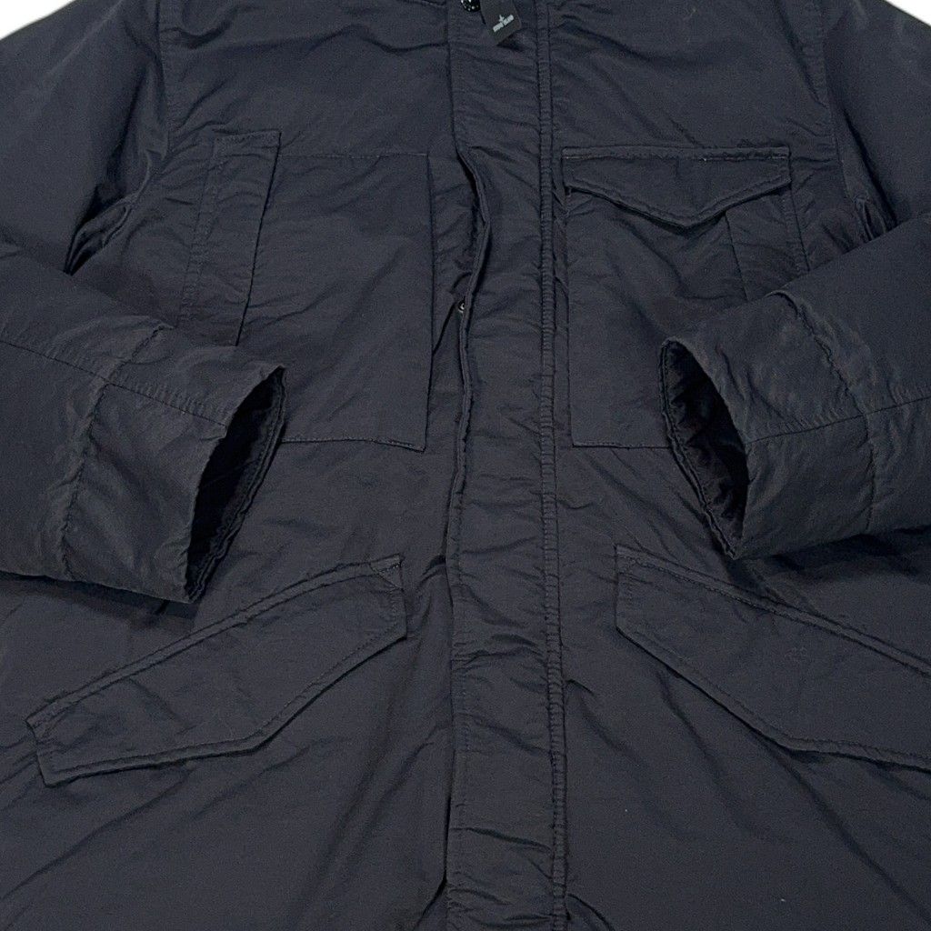 Stone Island Opaque Nylon Twill Down TC Hooded Padded Coat – Black