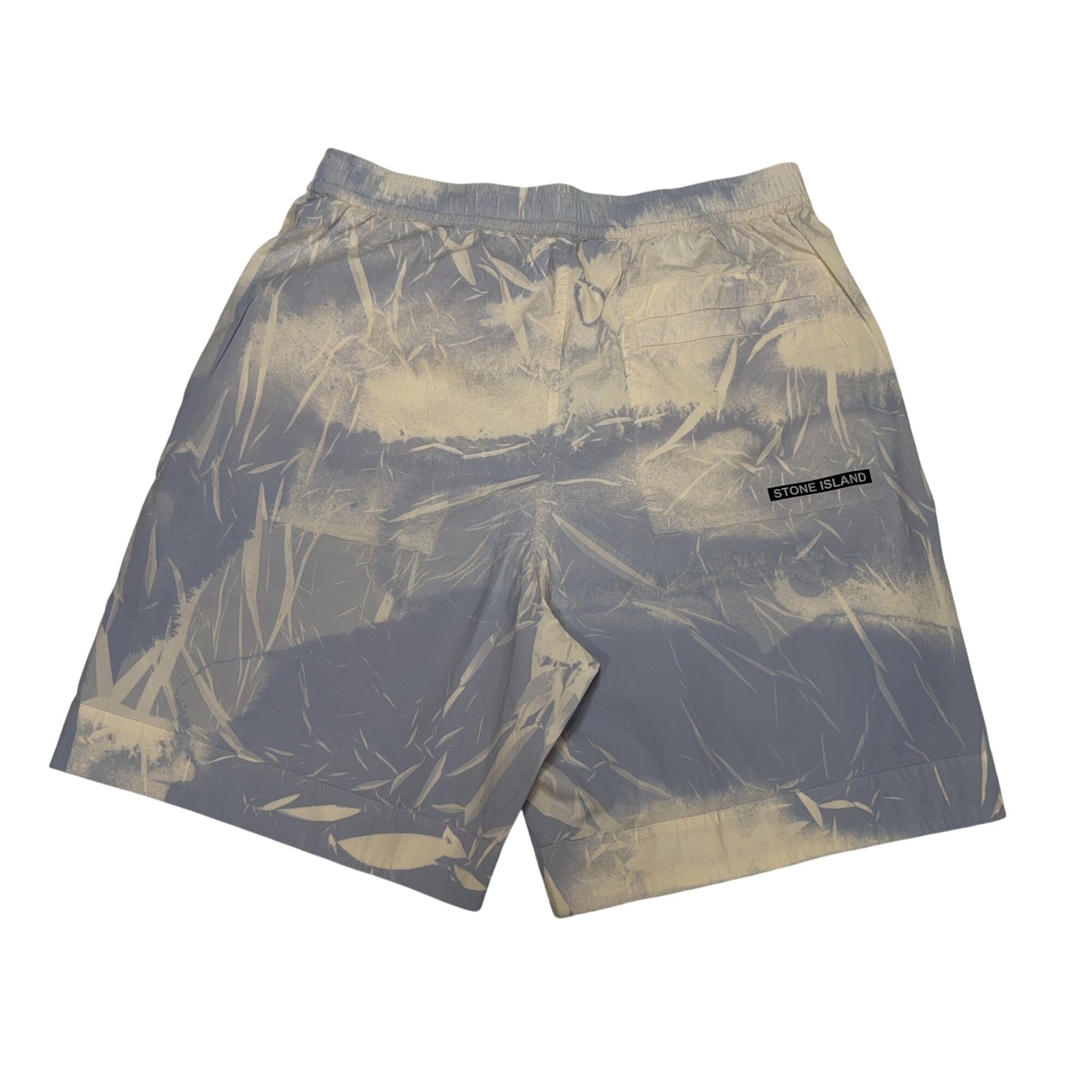 Stone Island Abstract Print Blue Shorts