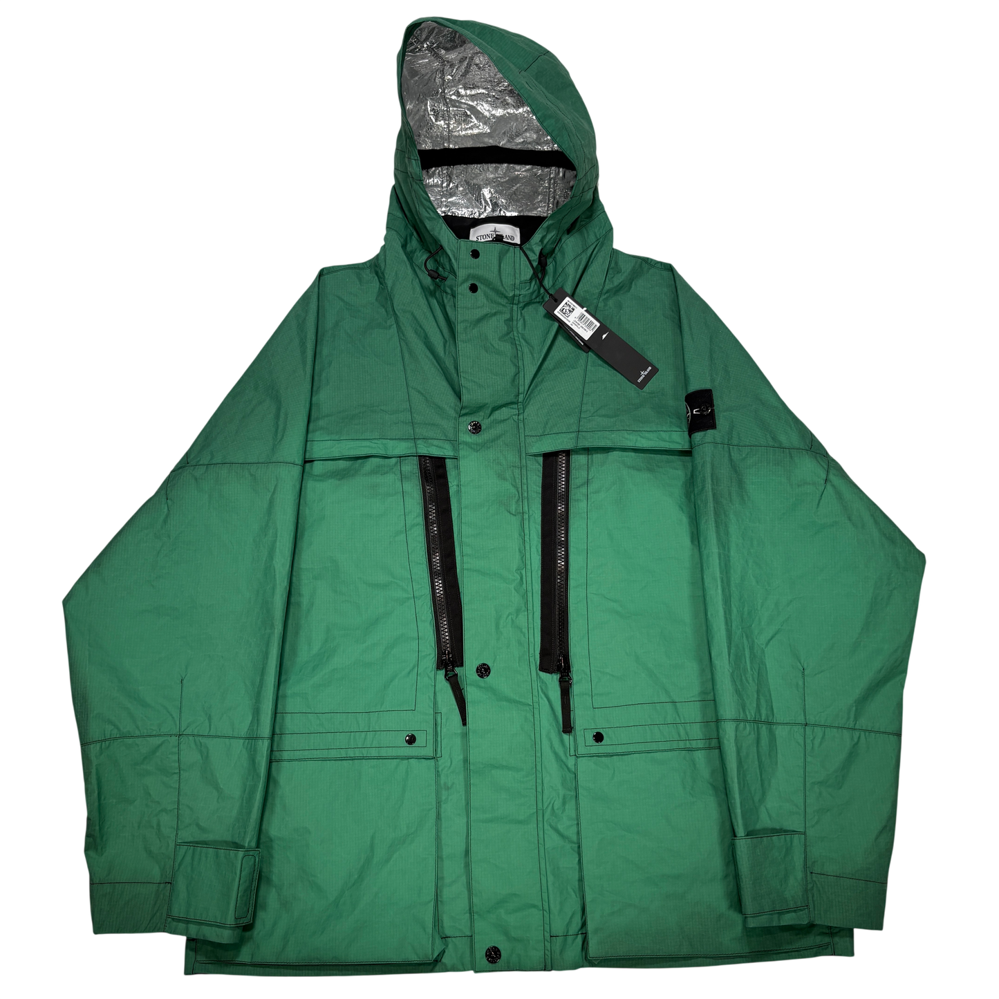 Stone Island Metal Lamina Ripstop Heat Reactive Green Hooded Jacket