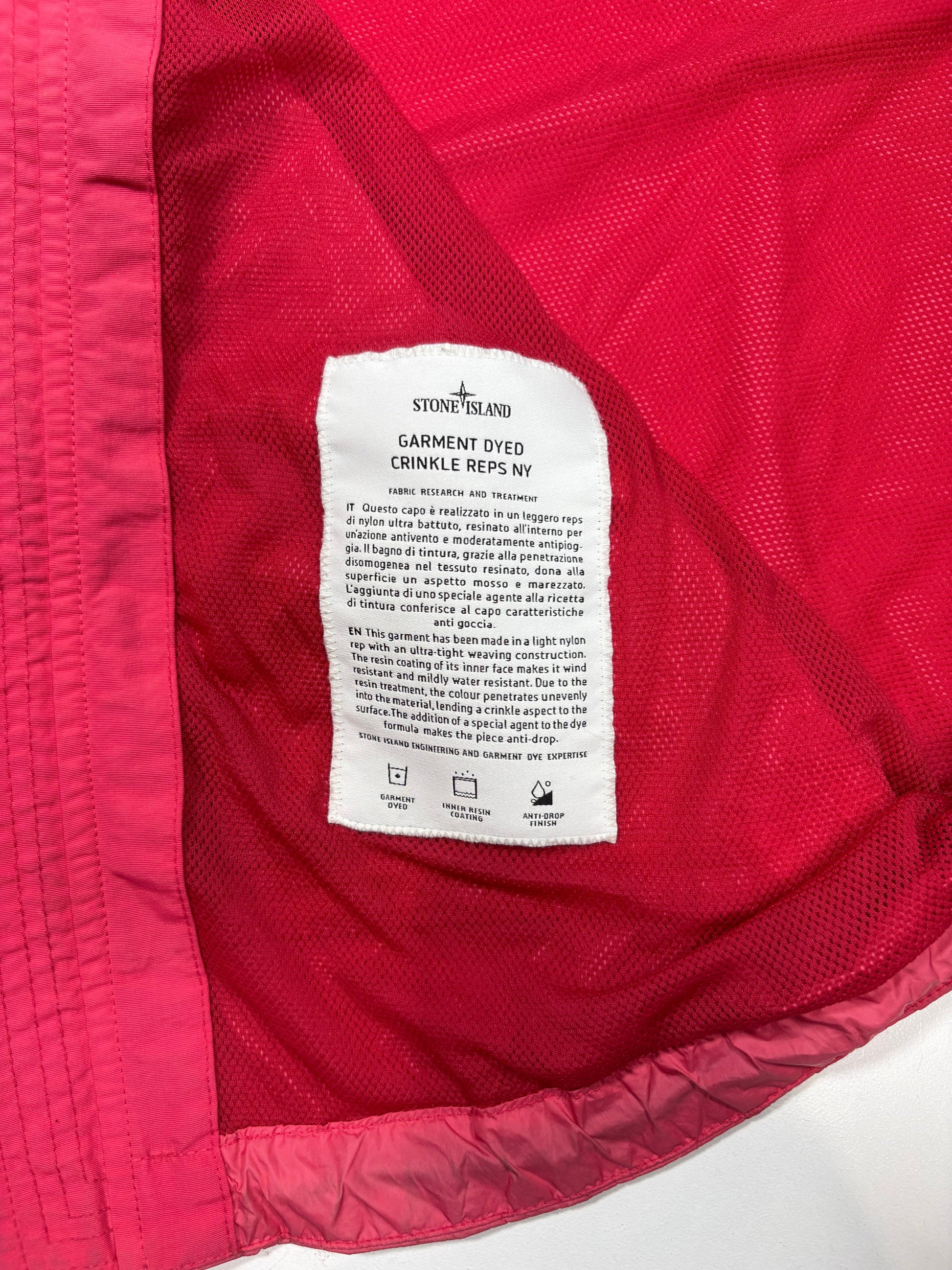 Stone Island Pink Garment Dyed Crinkle Reps Hooded Jacket