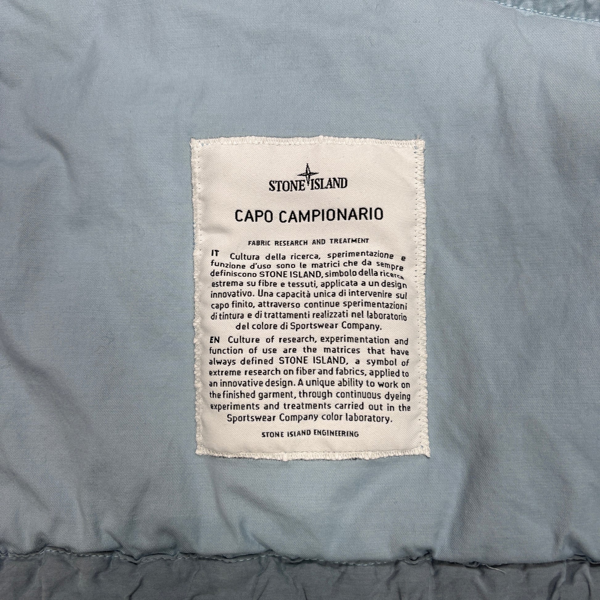 Stone Island Blue Capo Campionario Compass Patch Quilted Jacket