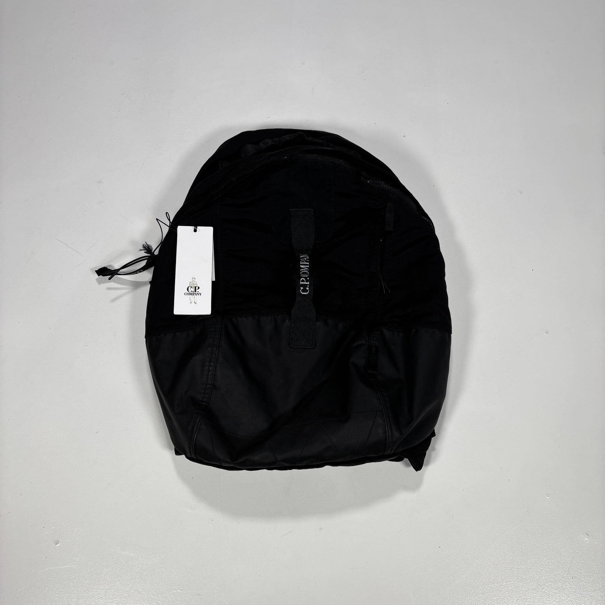 CP Company Black Logo Spell Out Water Resistant Backpack