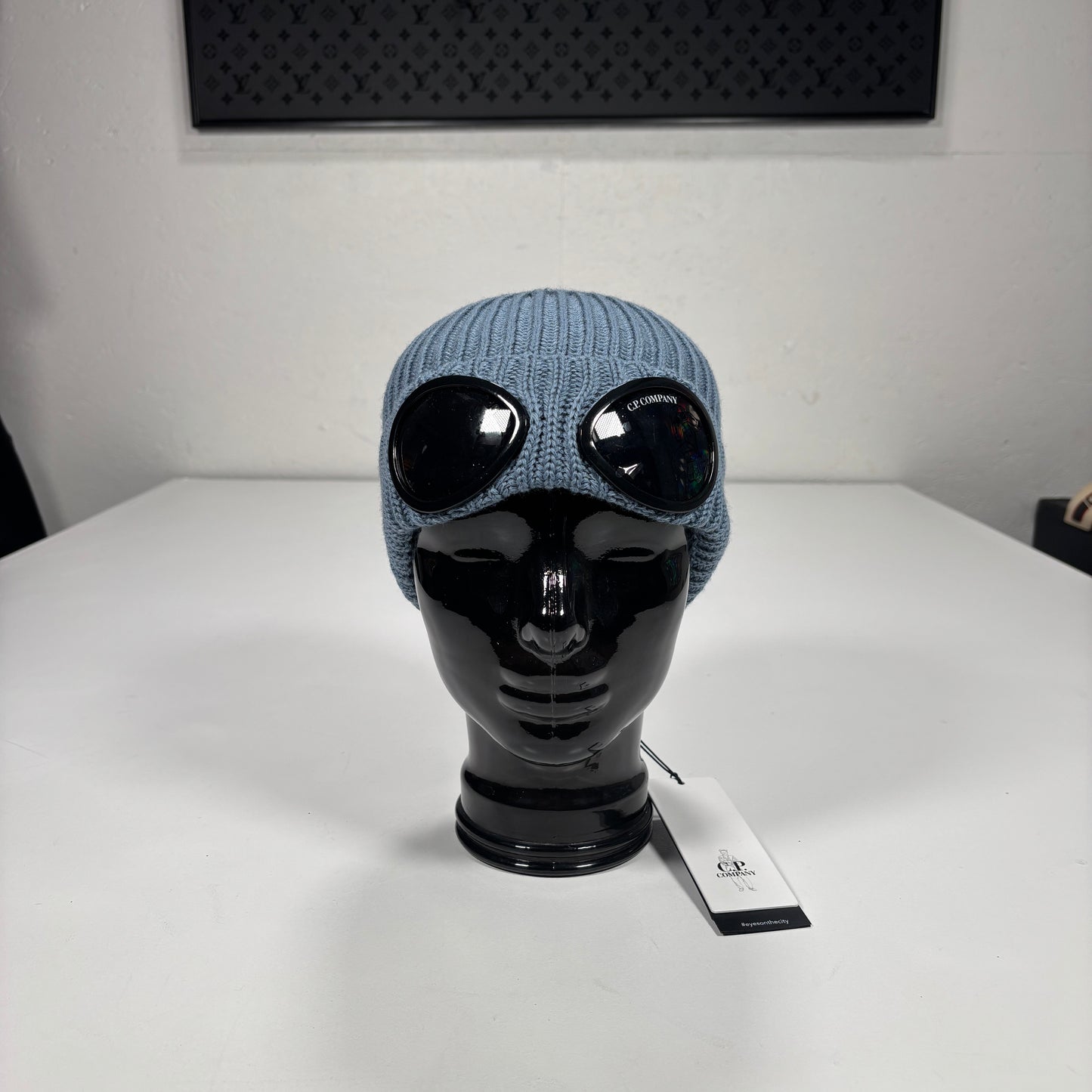 CP Company Blue Double Goggle Beanie Hat