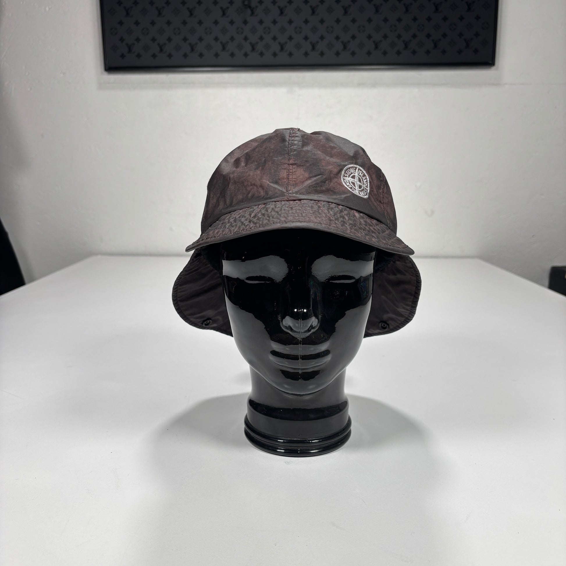 Stone Island Brown Compass Logo Embroidery Hat