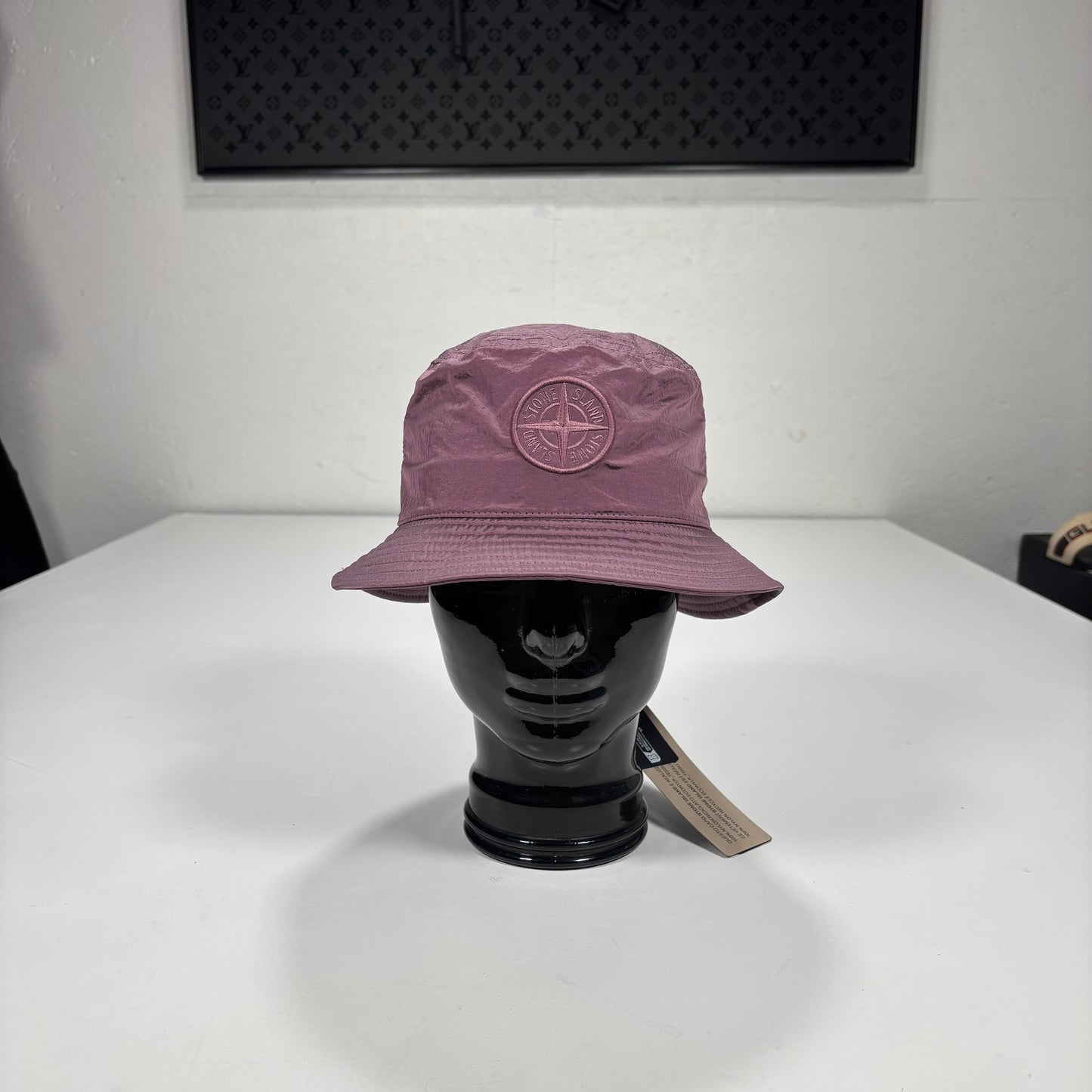 Stone Island Purple Logo Embroidery Bucket Hat