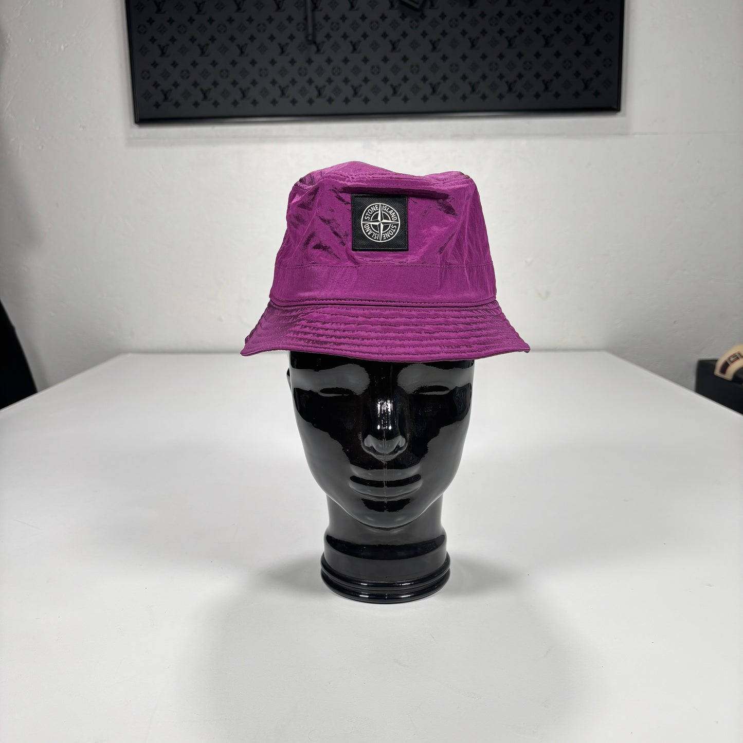 Stone Island Purple Patch Logo Bucket Hat