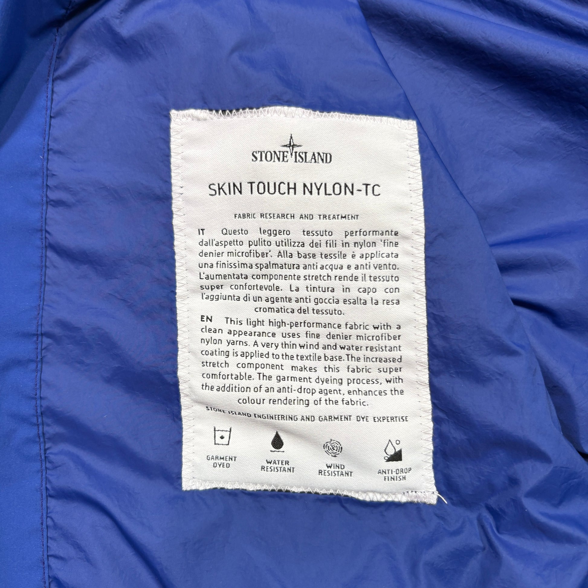 Stone Island Blue Skin Touch Nylon-TC Jacket