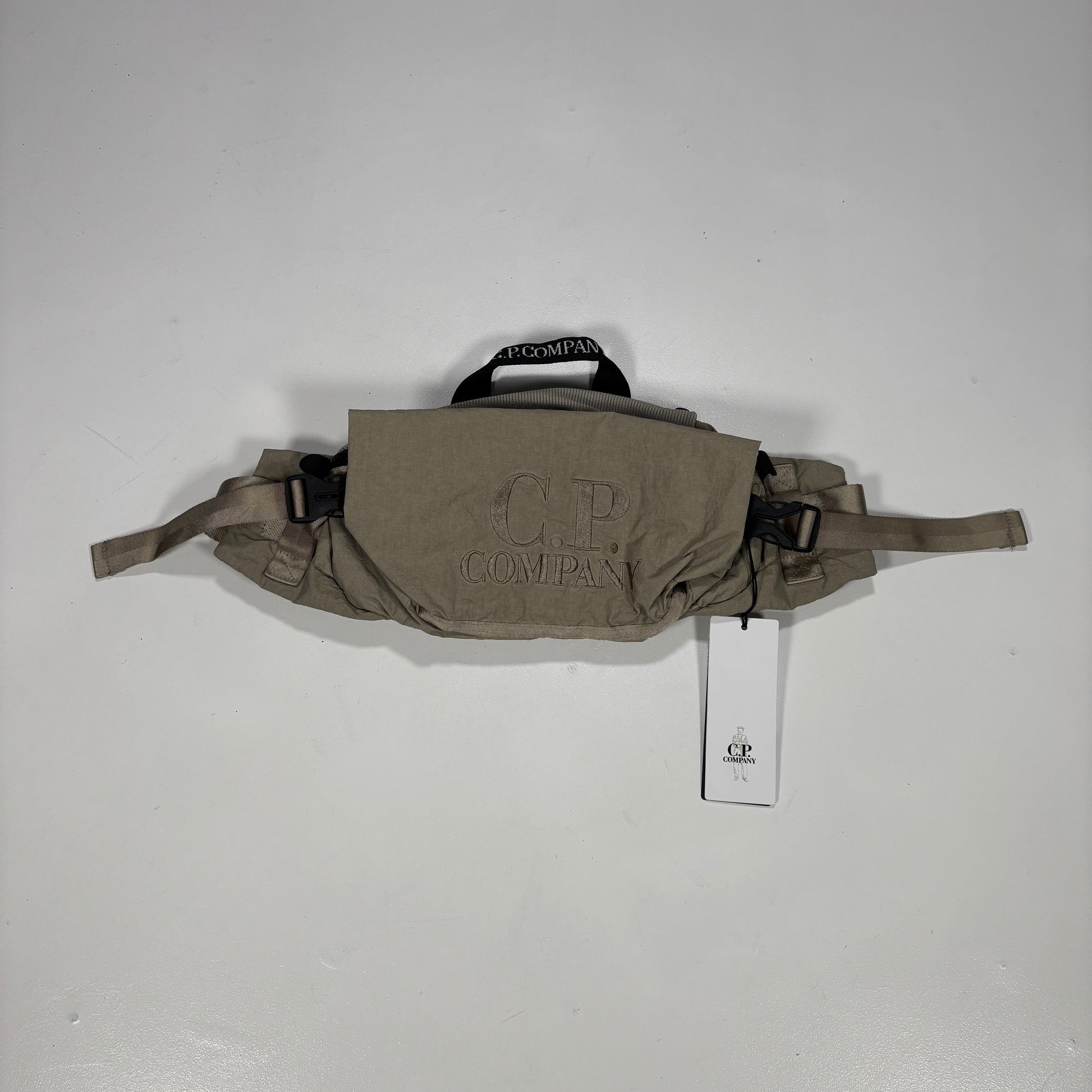 CP Company Silver Sage Logo Embroidery Waist Bag